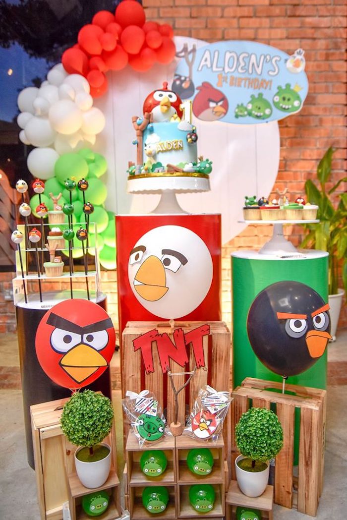 Фотозона Angry Birds на годик мальчику