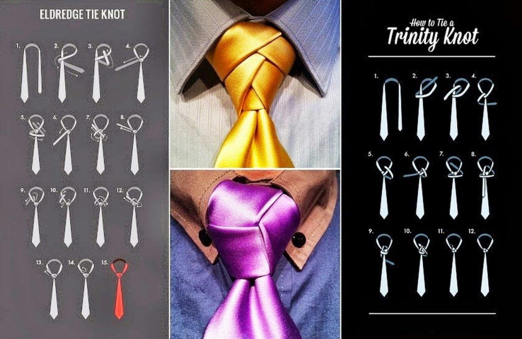 Как завязать галстук Тринити. Фото с сайта www.yung.es
